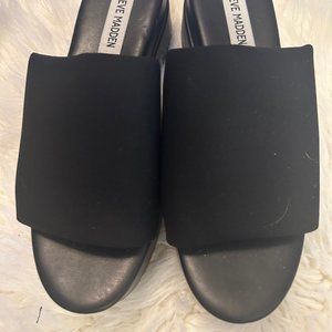 Steve Madden Black Slide Sandals